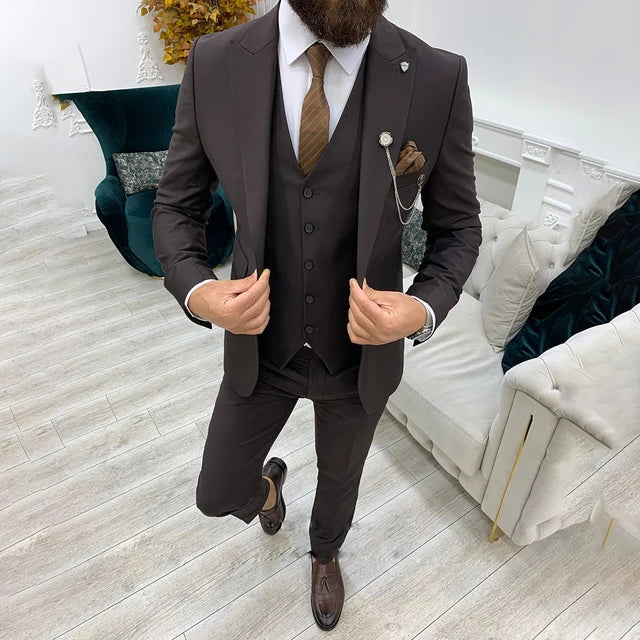 3-delt slim fit jakkesæt - blazer, vest og bukser