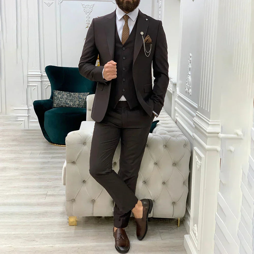 3-delt slim fit jakkesæt - blazer, vest og bukser
