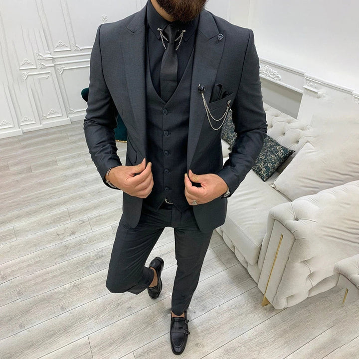 3-delt slim fit jakkesæt - blazer, vest og bukser