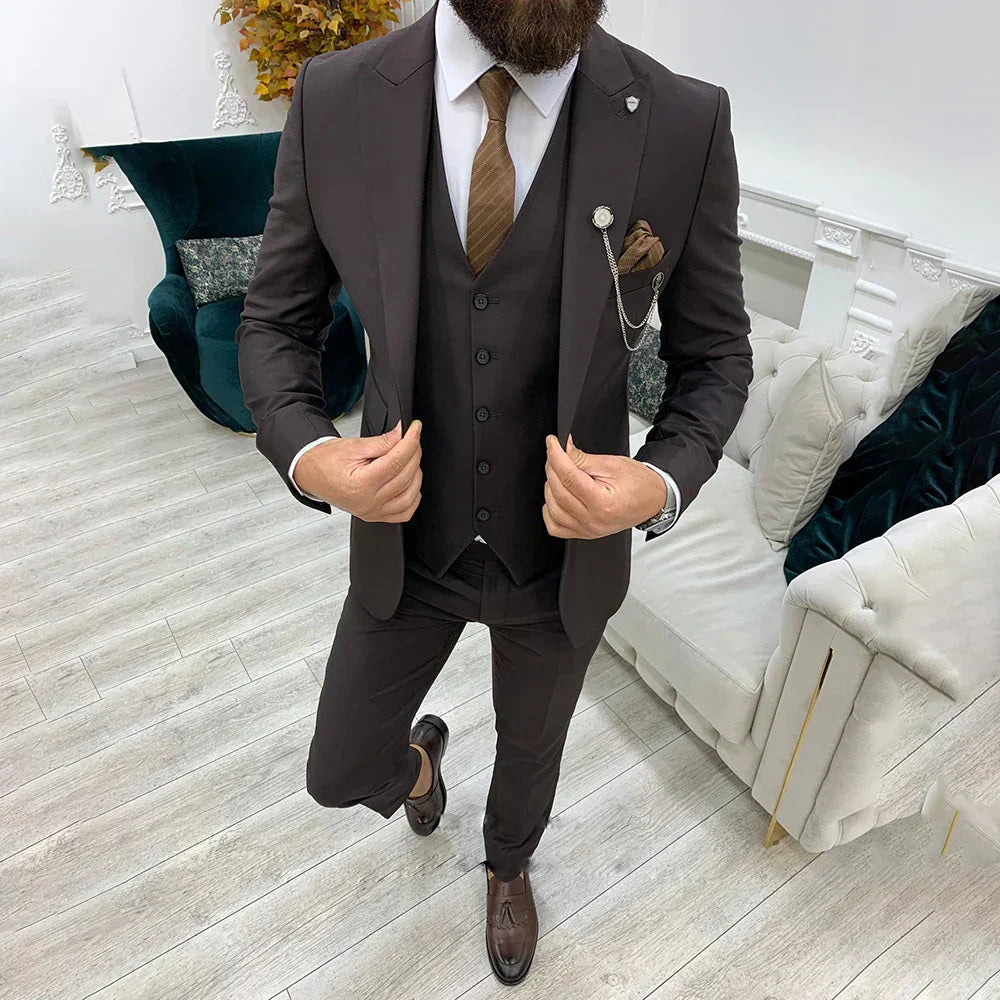 3-delt slim fit jakkesæt - blazer, vest og bukser