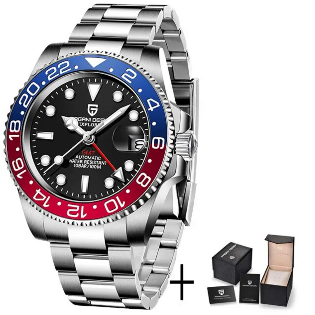 Peter Luxe automaattinen GMT-kello | Eleganssi ja korkea tarkkuus