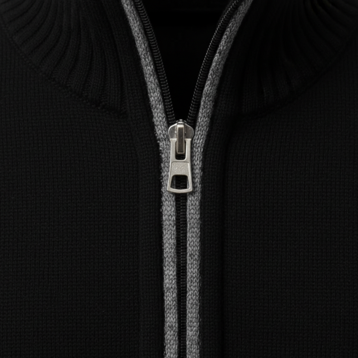 Gilet tricoté pour hommes avec fermeture éclair et poches pratiques