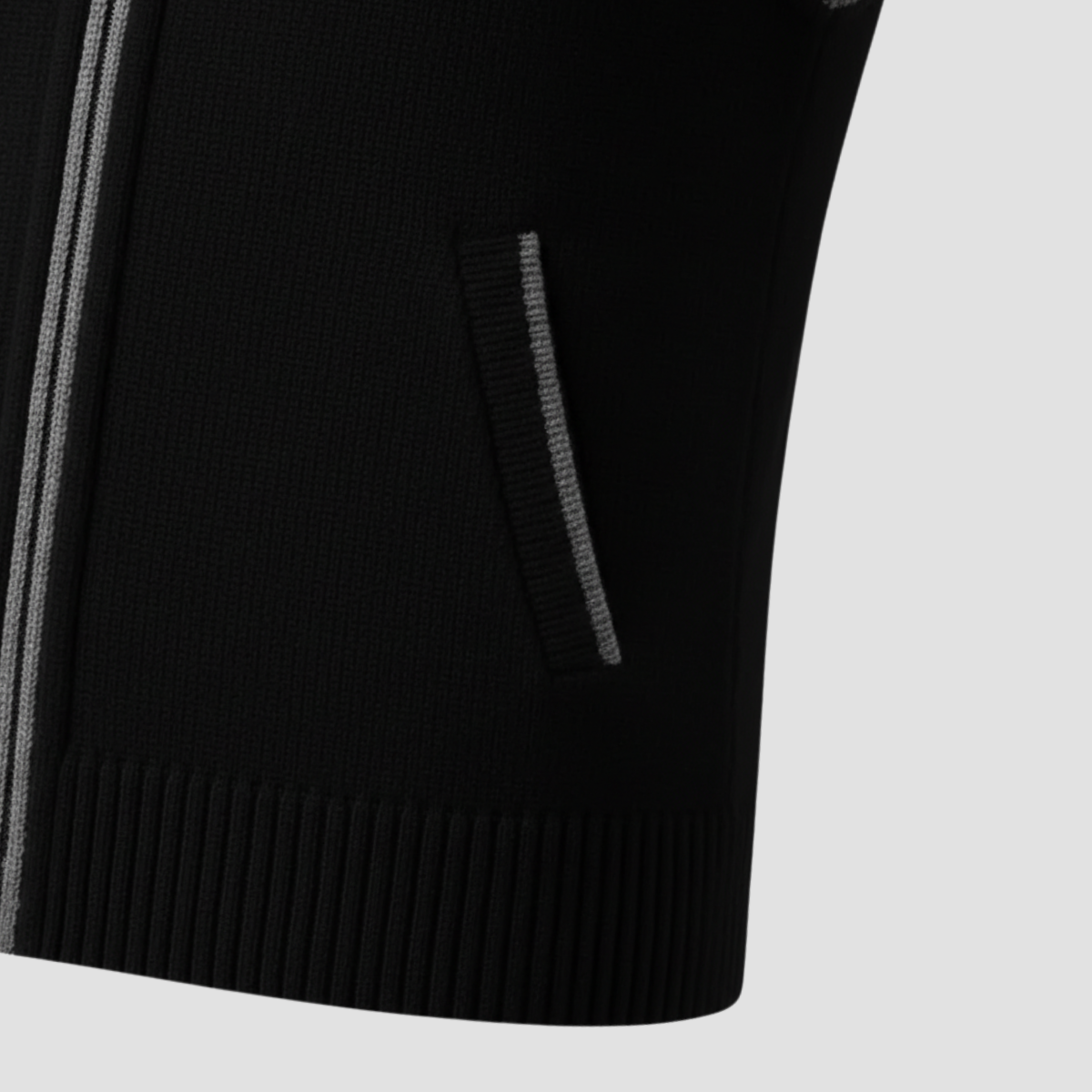 Gilet tricoté pour hommes avec fermeture éclair et poches pratiques