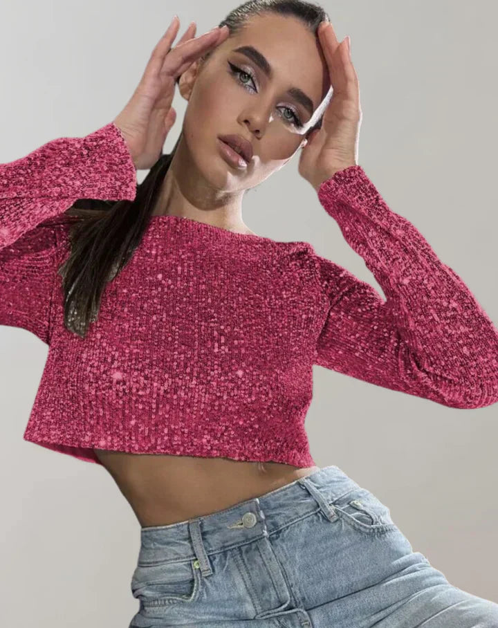 Liora Kimalteleva Lyhyt Paita | Kiilto ja eleganssi glamouria huokuvaan ilmeeseen