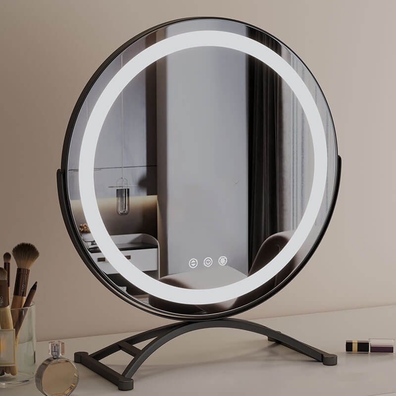 Meikkipeili LED-valolla ja kosketuksella | 3 valotilaa 360° kääntyvä ja USB-virtalähteellä varustettu muotoilu