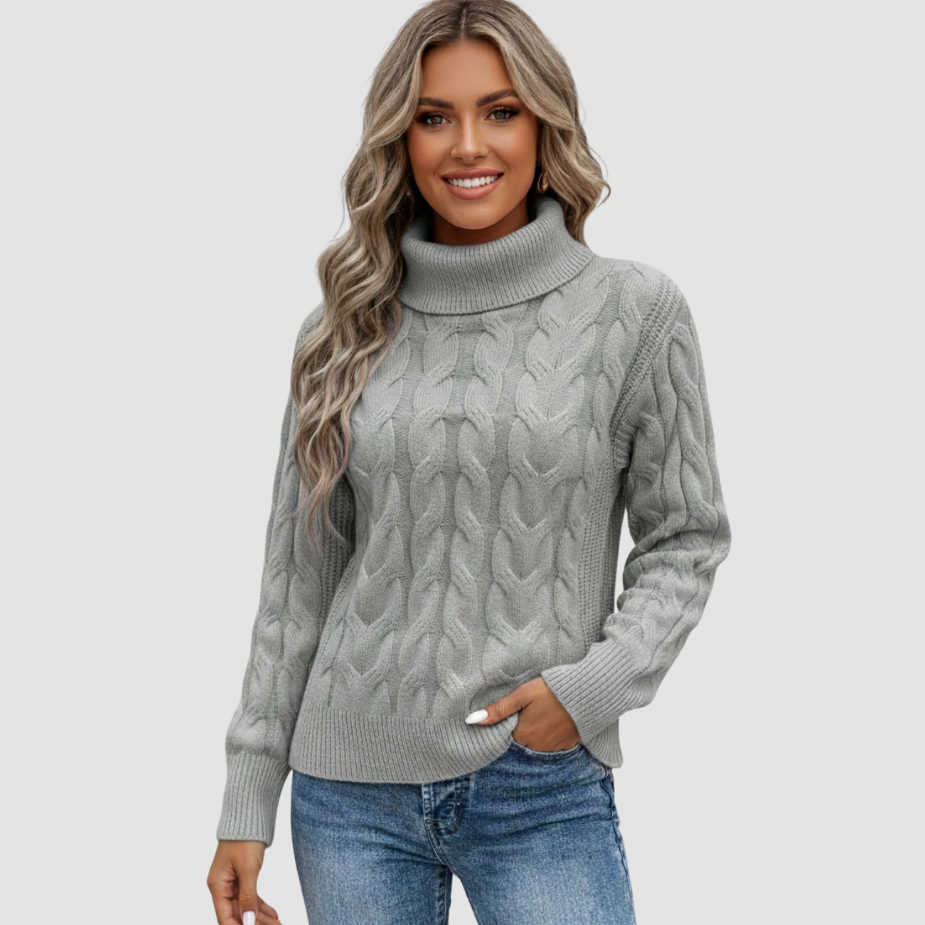 Pletený rolák pre ženy v mäkkej kvalite a nadčasovom dizajne