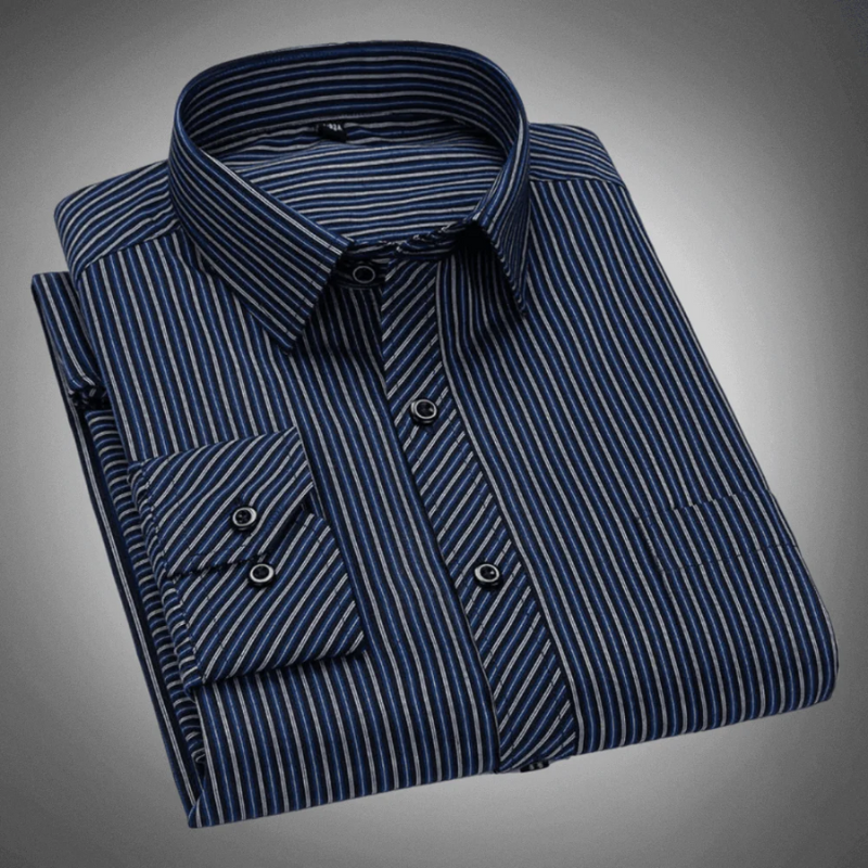 Harold classic striped long-sleeve shirt with regular fit for men