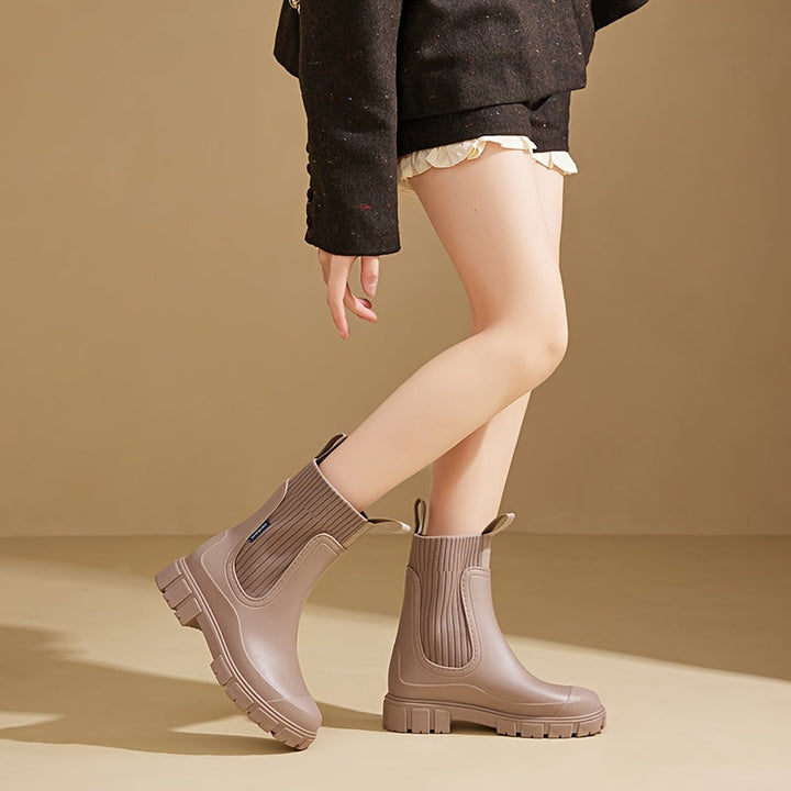 Botas de lluvia urbanas Storm impermeables y cómodas para mujer con tacón cuña