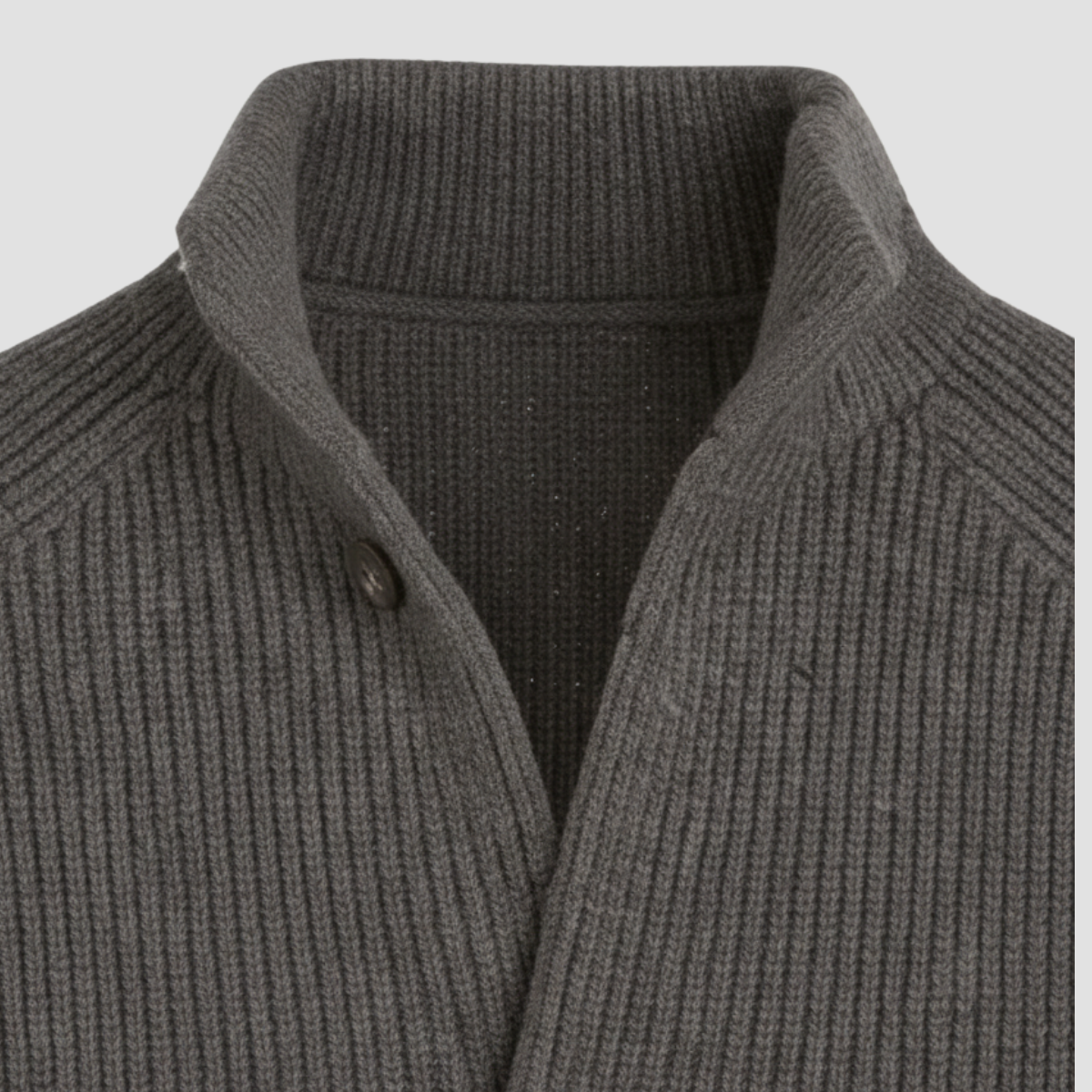 Cardigan tricotat pentru bărbați cu fermoar și guler înalt elegant