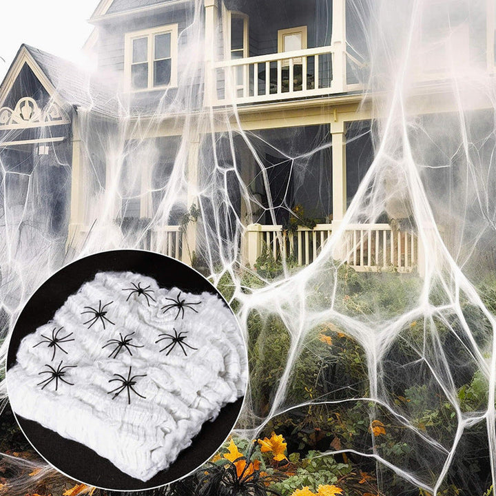 Pânză de păianjen de Halloween cu păianjeni - se poate extinde pentru interior/exterior