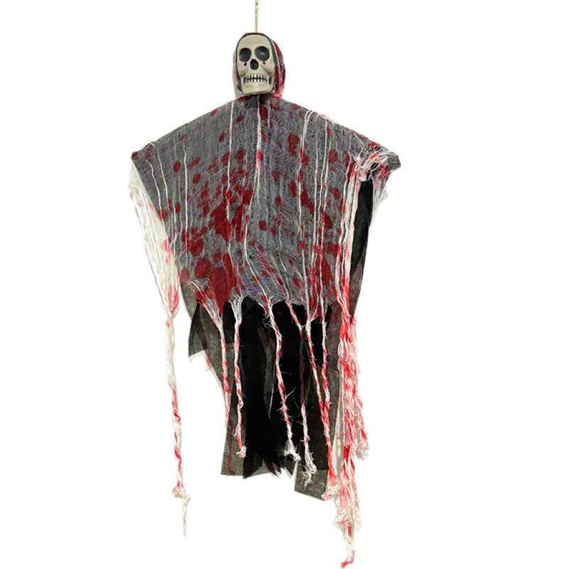 Decoración de Halloween LumiCreepy - esqueleto fantasma iluminado para colgar con efecto sangriento