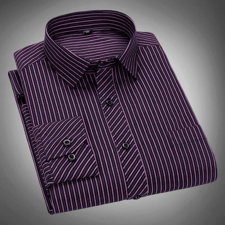 Harold classic striped long-sleeve shirt with regular fit for men