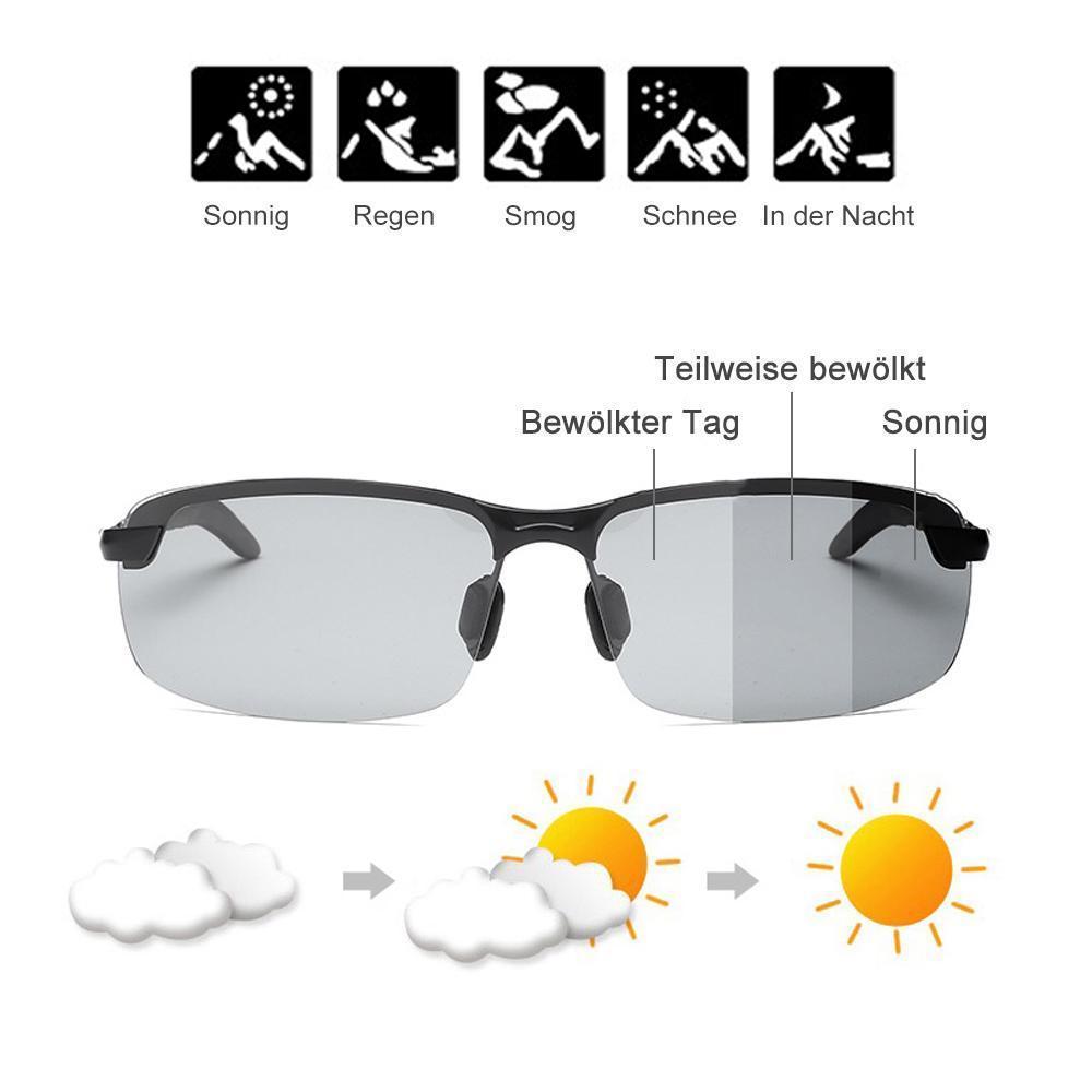 Automatic color-changing polarized glasses