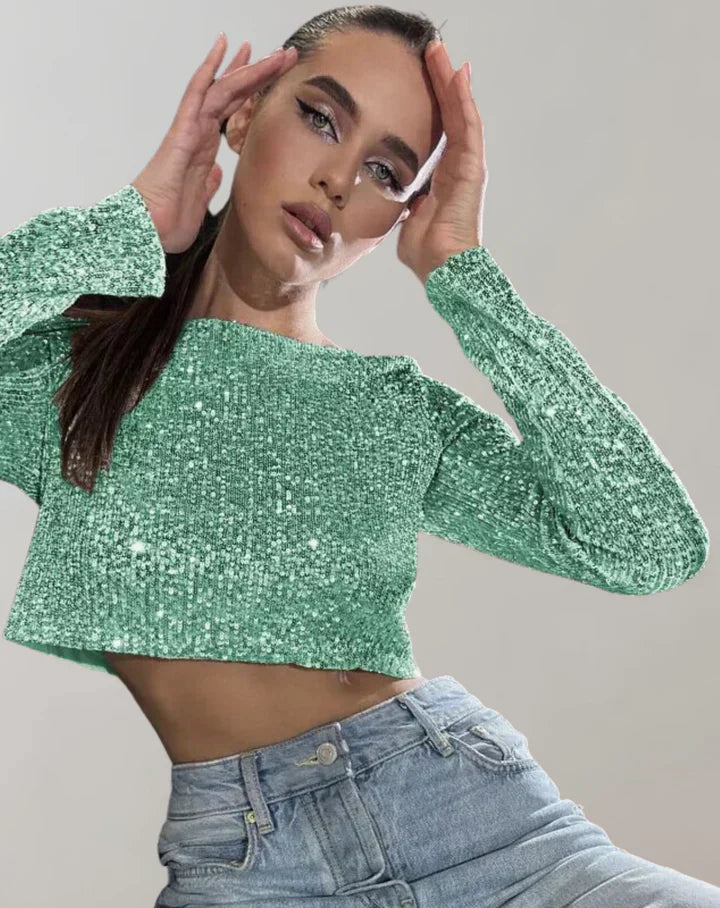 Liora Kimalteleva Lyhyt Paita | Kiilto ja eleganssi glamouria huokuvaan ilmeeseen