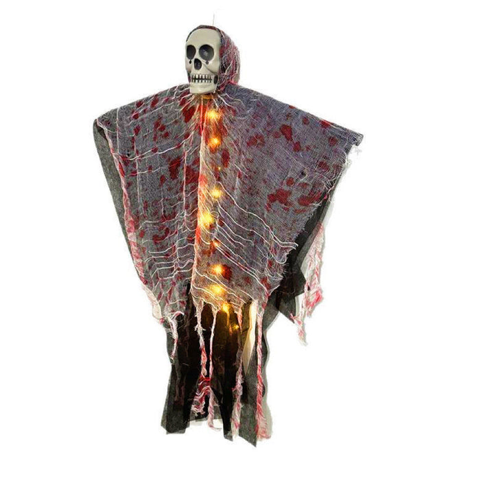 Decoración de Halloween LumiCreepy - esqueleto fantasma iluminado para colgar con efecto sangriento