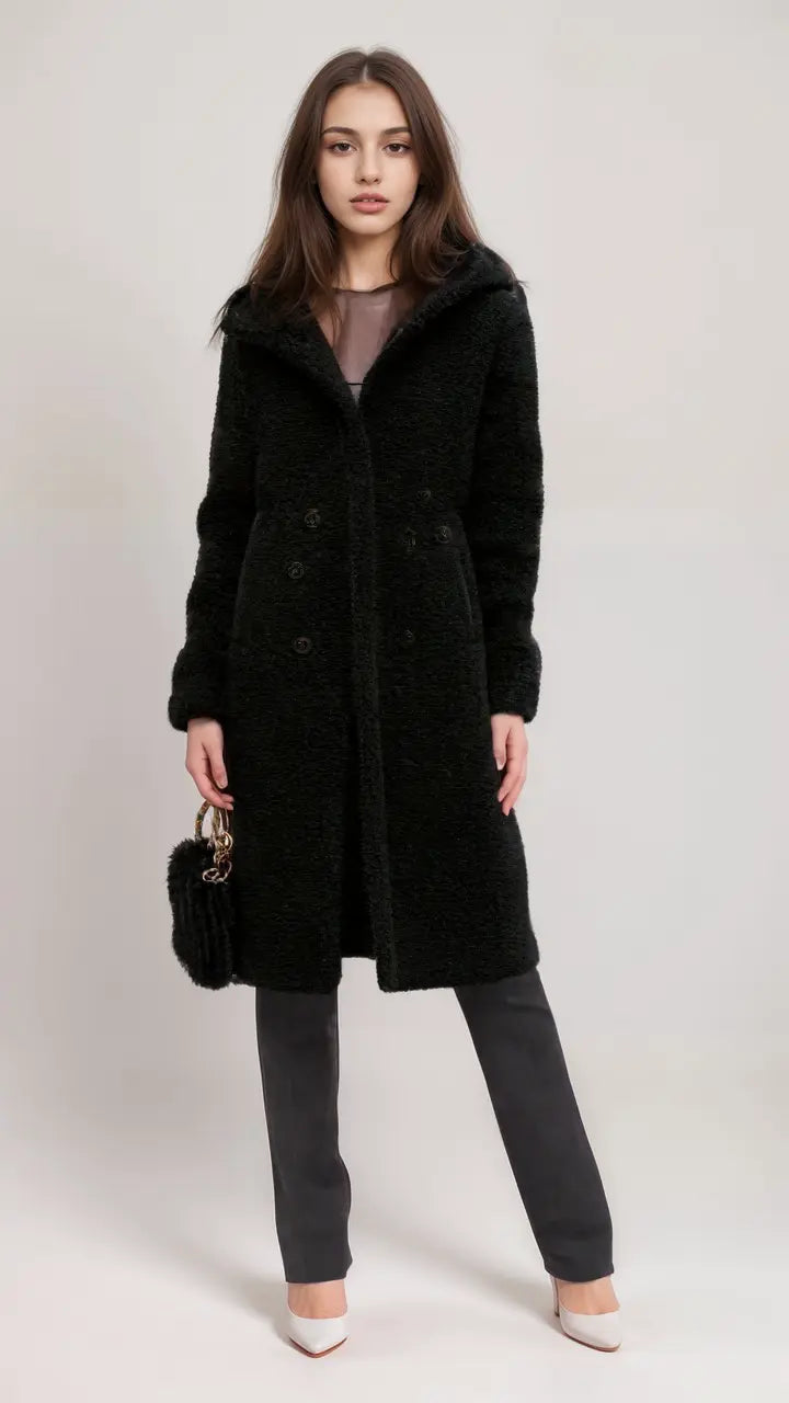 Emily Dame Teddyjakke | Blød og Fluffy Frakke til Vinter og Elegance