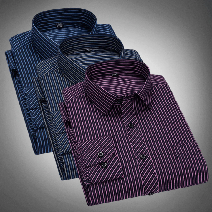 Harold classic striped long-sleeve shirt with regular fit for men