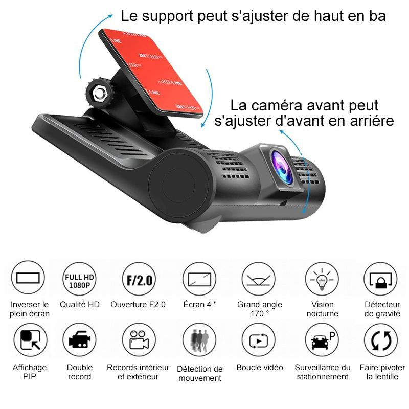 Dashcam med 3 HD-linser