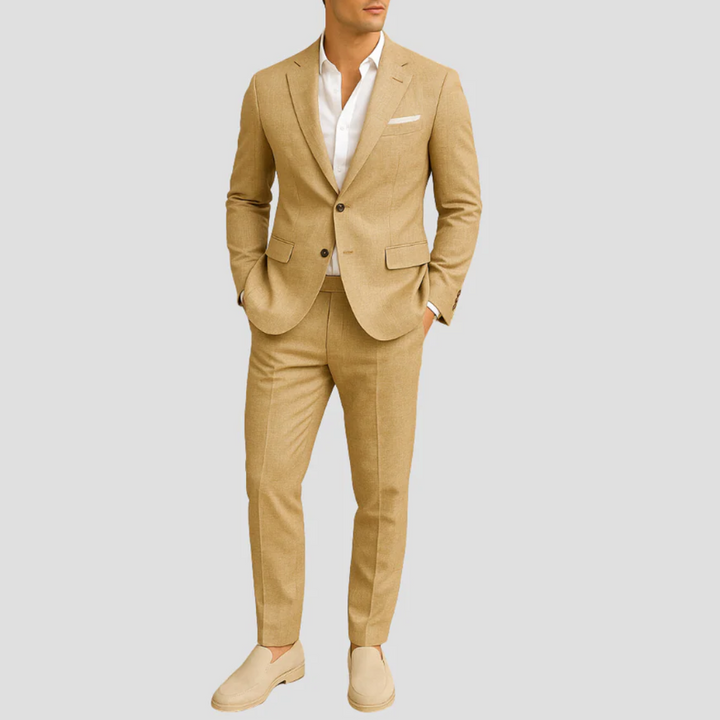 Melchior Kevyt rakenteinen pellavapuku | Kesä rento eleganssi