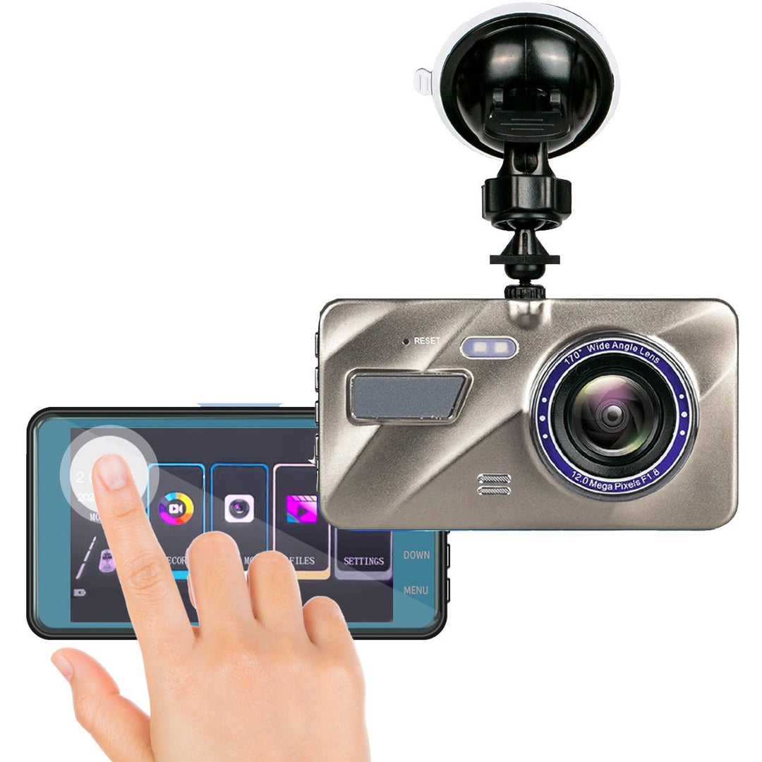 Trådløst dashcam foran og bagpå med nattesyn | 1080P dashboardkamera til biler