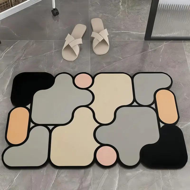Csúszásmentes kreatív puzzle fürdőszobai szőnyeg diatómafölddel