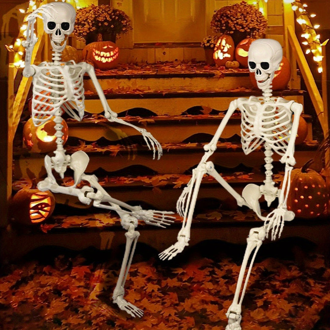Esqueleto gigante de 1,8 m - decoración realista de Halloween para jardines y casas encantadas