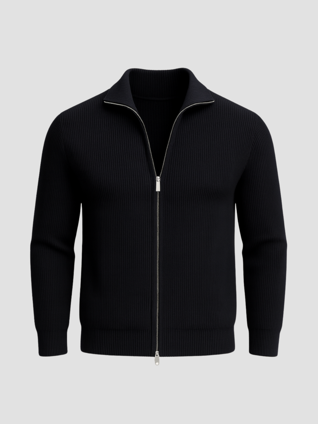 Kamizelka męska z dzianiny z zamkiem błyskawicznym | Wszechstronna elegancja kontrastujący kołnierz komfort