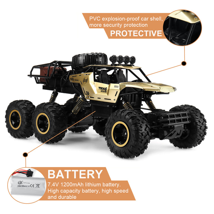 TerraX Caminhão RC 6 Rodas | Caminhão Monstro 1:12 Todo-Terreno med 52 km/t