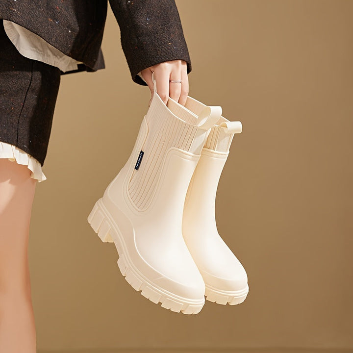 Botas de lluvia urbanas Storm impermeables y cómodas para mujer con tacón cuña