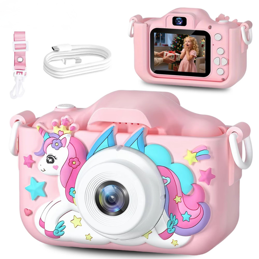 Children's camera with unicorn design for HD pictures and video recording