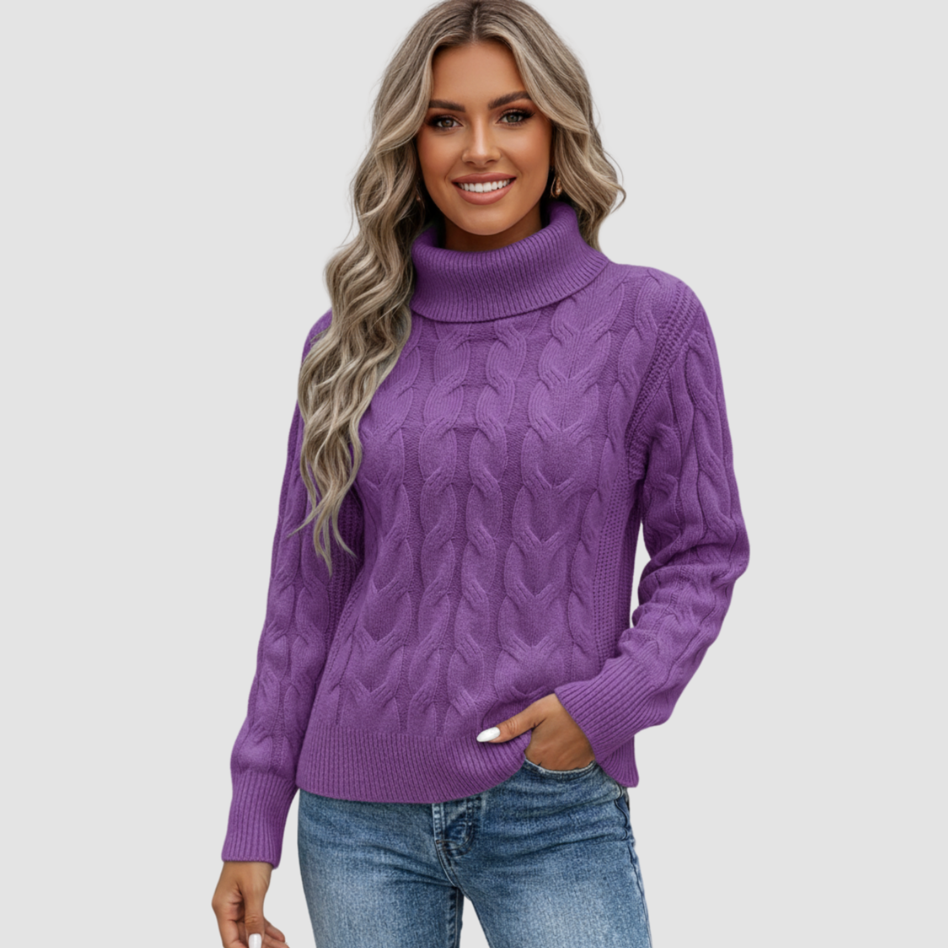 Pletený rolák pre ženy v mäkkej kvalite a nadčasovom dizajne