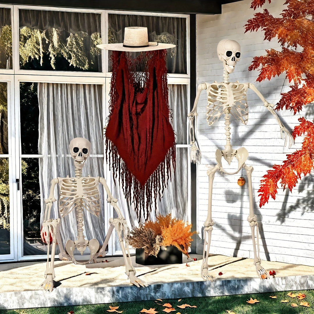 Esqueleto gigante de 1,8 m - decoración realista de Halloween para jardines y casas encantadas