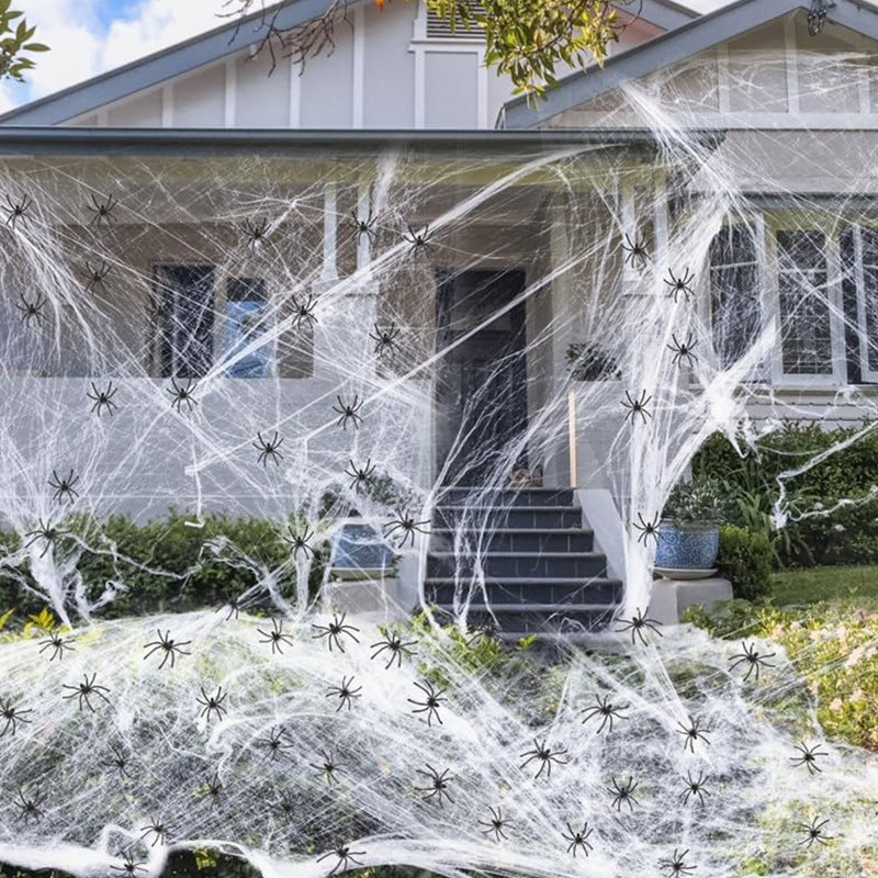 Pânză de păianjen de Halloween cu păianjeni - se poate extinde pentru interior/exterior