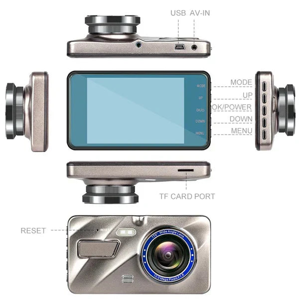 Wireless front and rear car camera with night vision