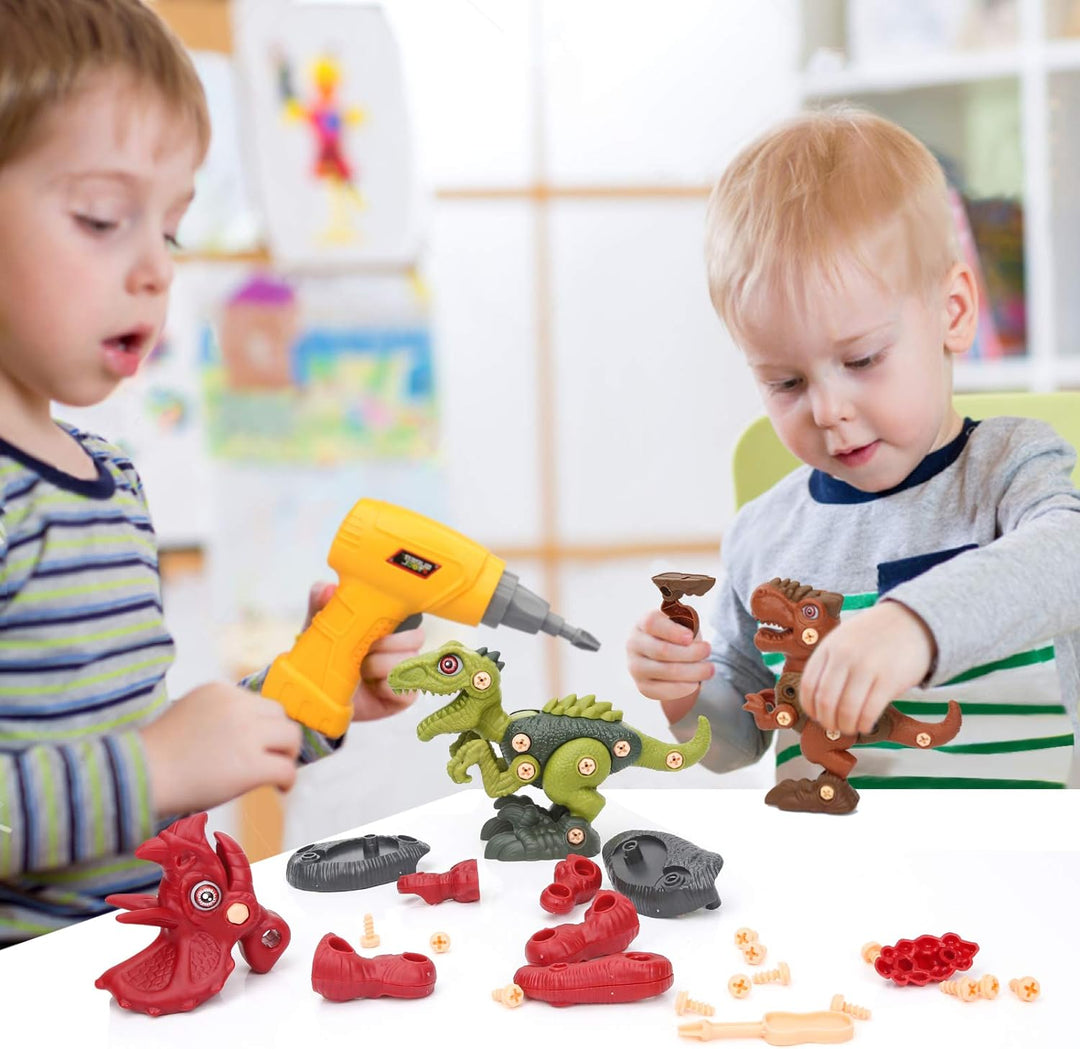 Jogo interativo de construção de dinossauros para crianças | T-Rex, Triceratops e Velociraptor