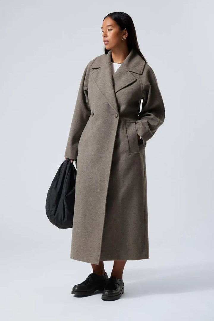 Emilia Dame Uldfrakke | Oversize Lang Model for Casual Elegant Stil