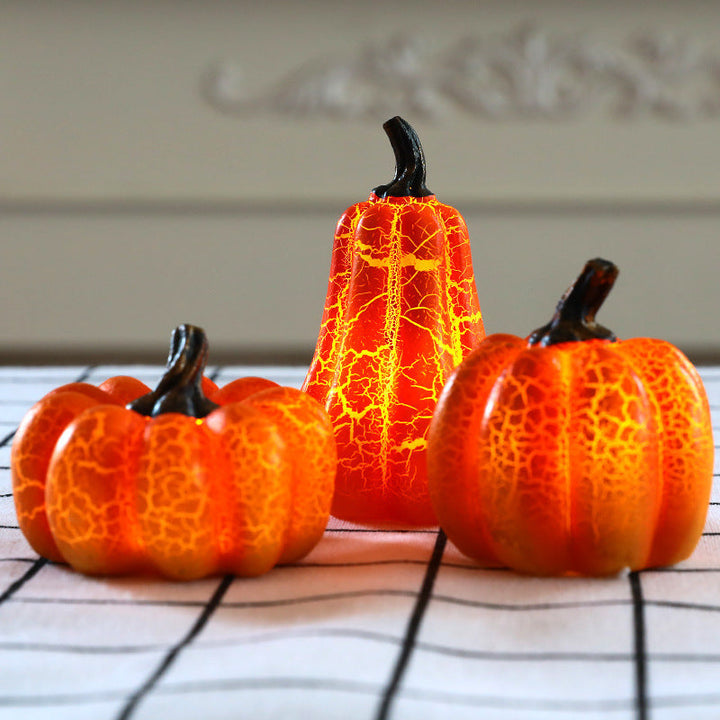 LED-calabaza de Halloween - decoración luminosa espeluznante hecha de resina duradera