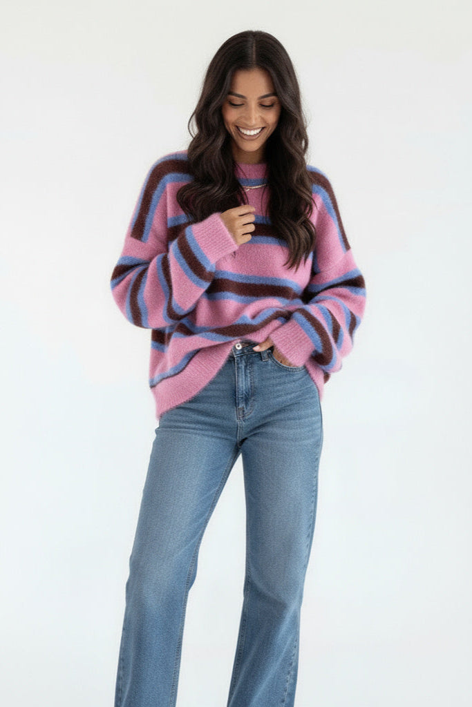 Oversized Striktrøje til Kvinder | Korean Streetstyle & Komfortabel Pasform
