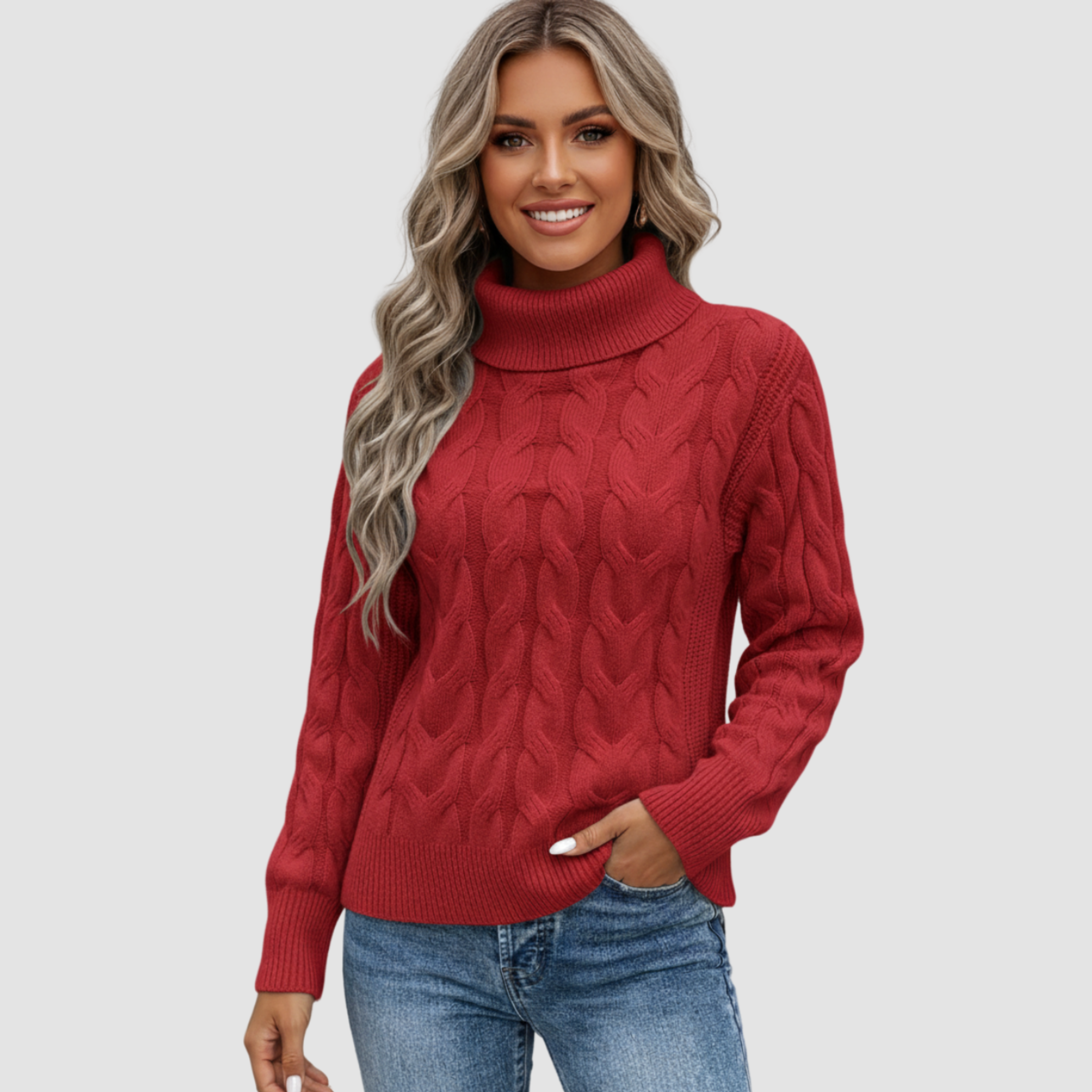 Pletený rolák pre ženy v mäkkej kvalite a nadčasovom dizajne