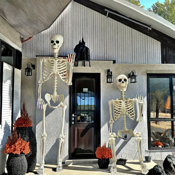 Esqueleto gigante de 1,8 m - decoración realista de Halloween para jardines y casas encantadas