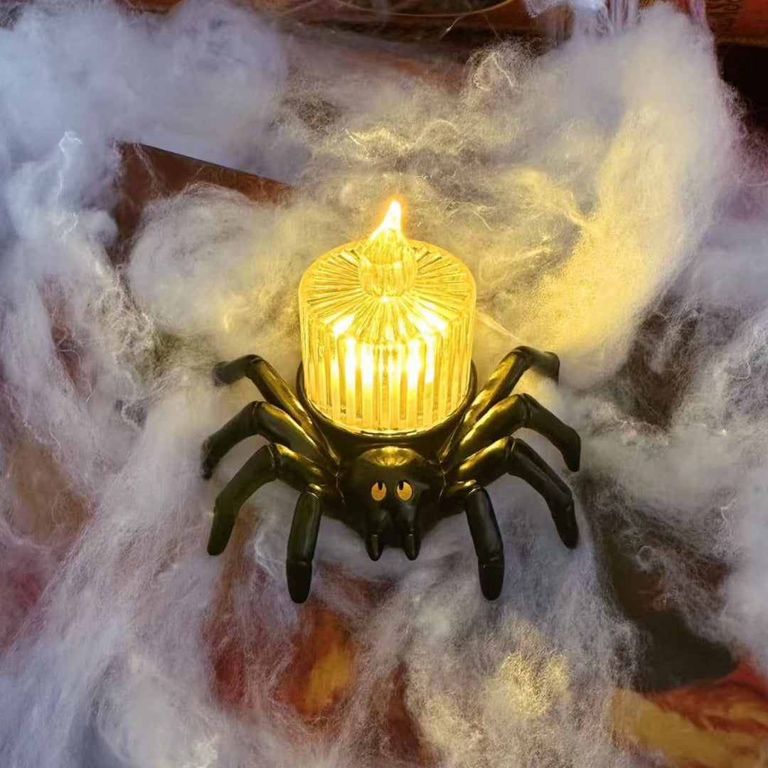 Lampă LED de lumânare Halloween - Decorațiune păianjen luminoasă înfricoșătoare
