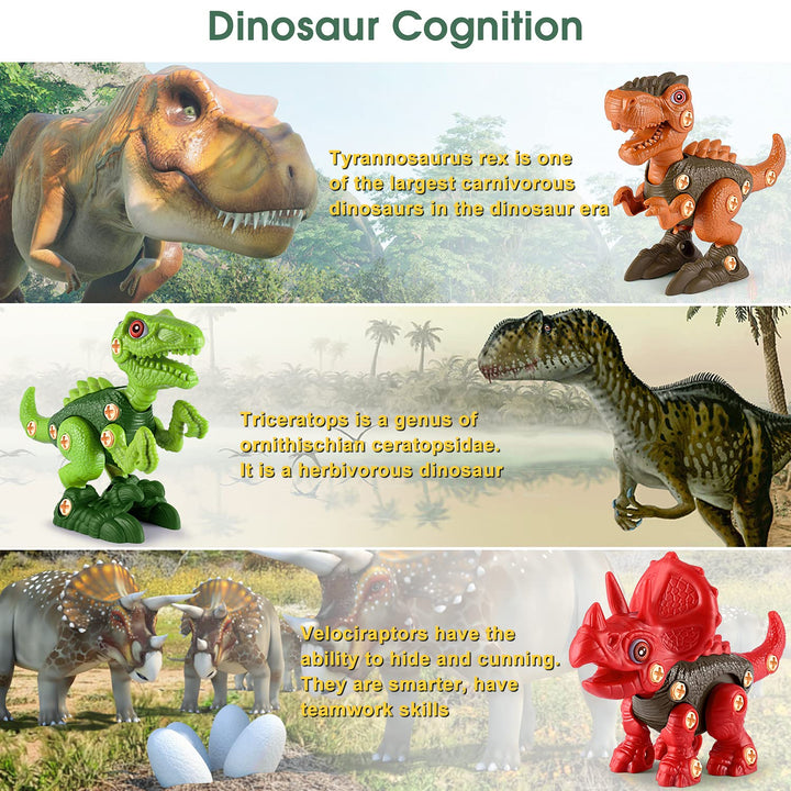 Jogo interativo de construção de dinossauros para crianças | T-Rex, Triceratops e Velociraptor