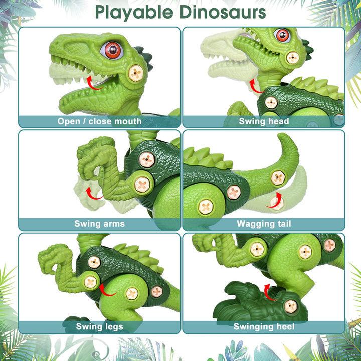 Jogo interativo de construção de dinossauros para crianças | T-Rex, Triceratops e Velociraptor