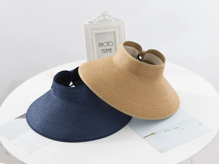 Nicky-solskärm för damer med UV-skydd | öppet design och bred skugga för sommar och strand