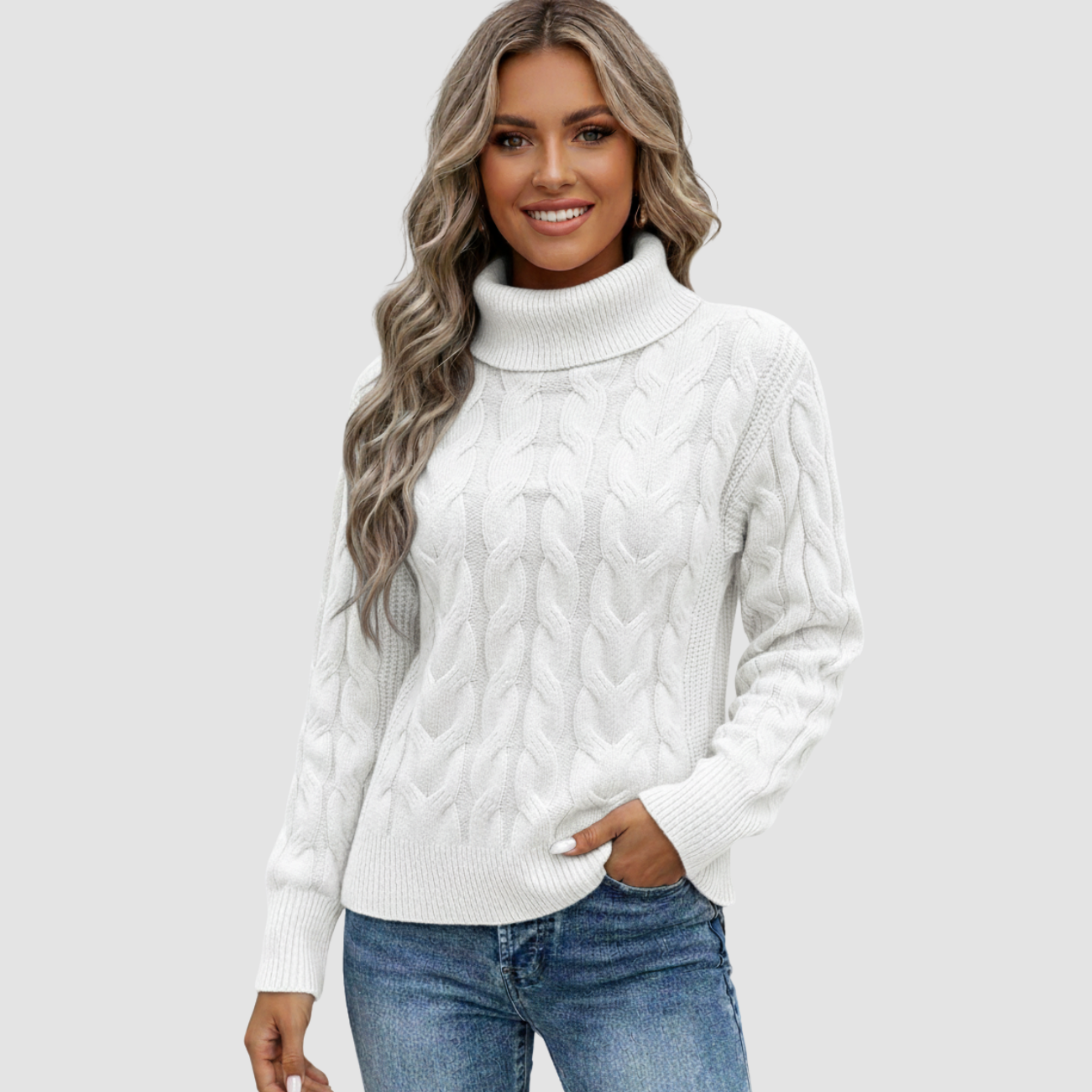 Pletený rolák pre ženy v mäkkej kvalite a nadčasovom dizajne