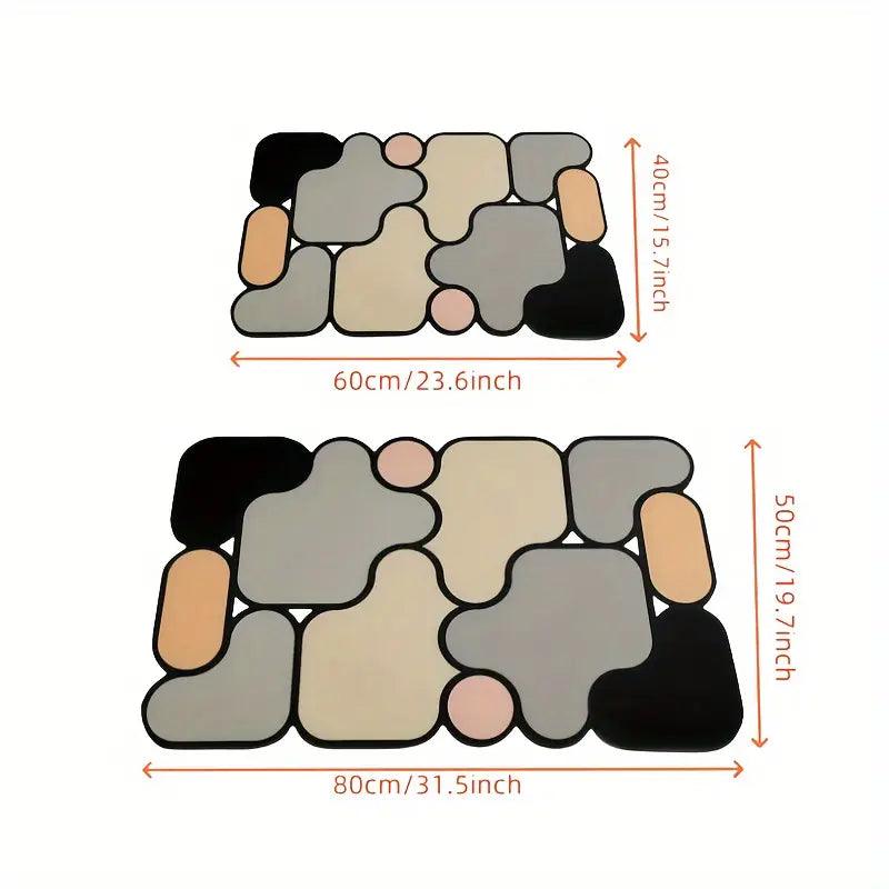 Csúszásmentes kreatív puzzle fürdőszobai szőnyeg diatómafölddel