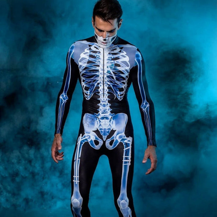 Costum schelet de Halloween - costum fosforescent pentru adulți