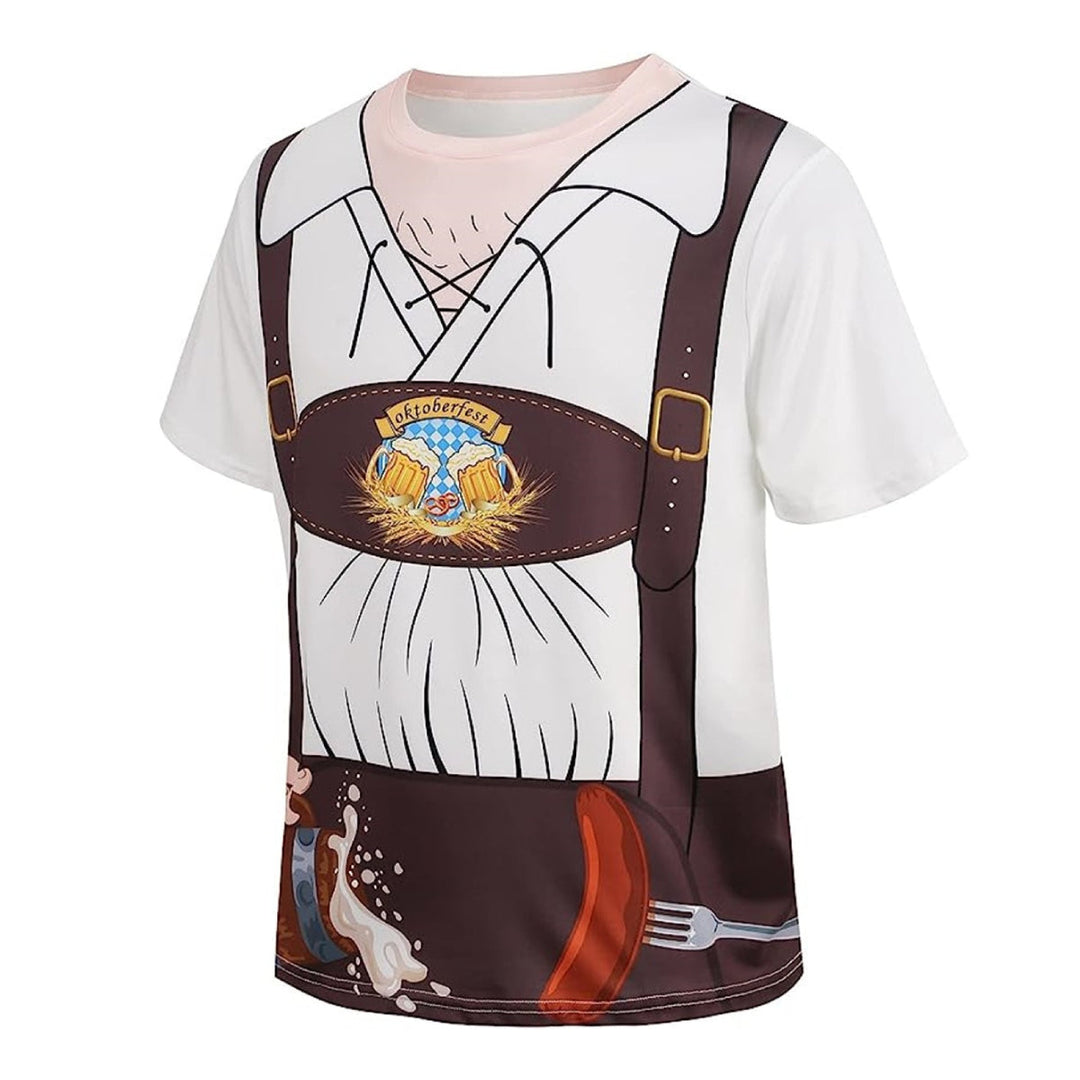 Camiseta BrauBruder | Humor de Lederhosen impreso y barriga cervecera Foto-Realista