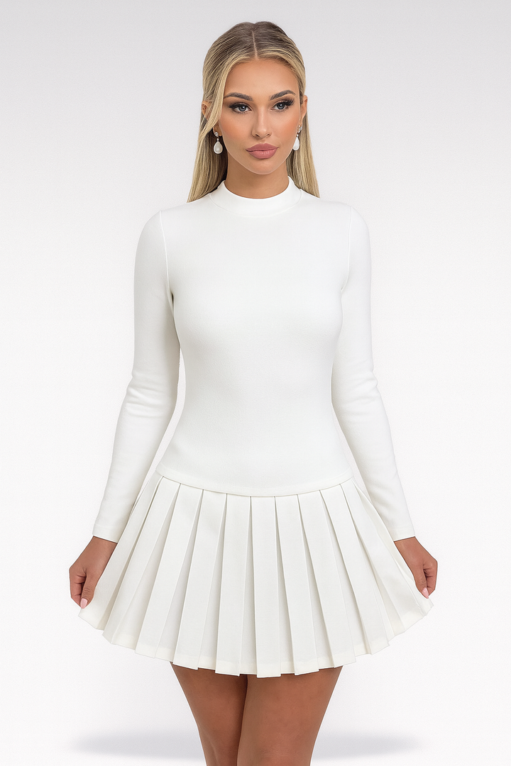 White pleated skirt