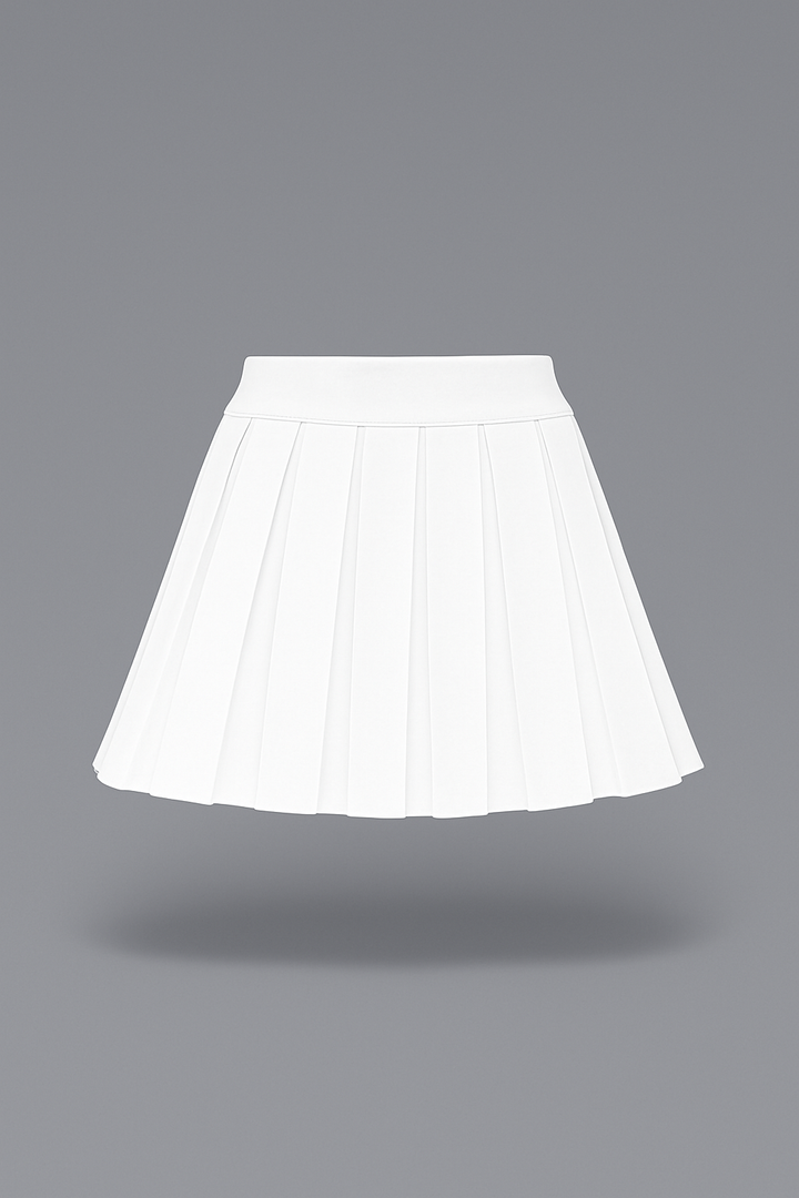 White pleated skirt